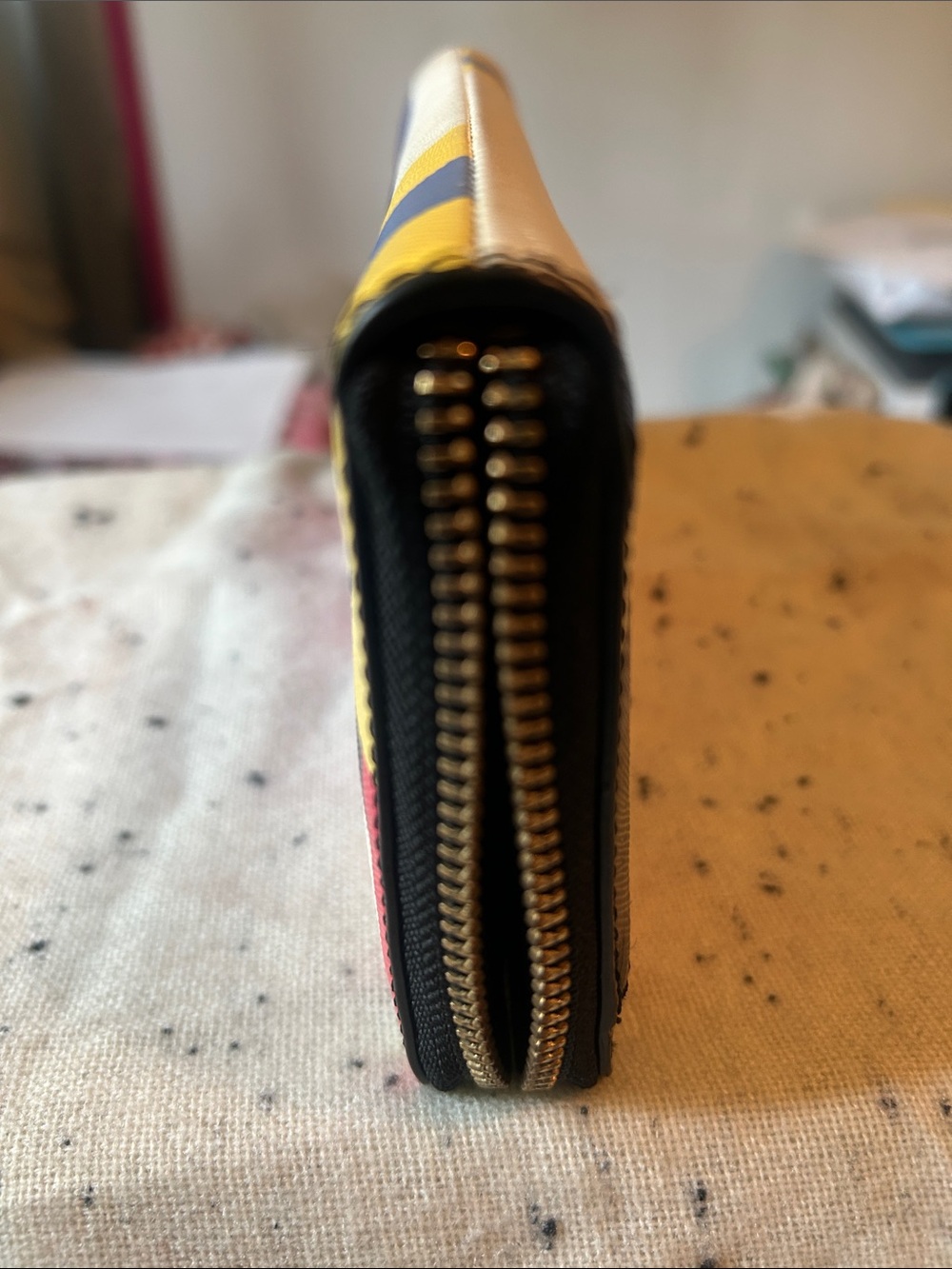 Kate spade Pink, Navy & Yellow Stripe Zip-Around Wallet - Picture 5 of 9